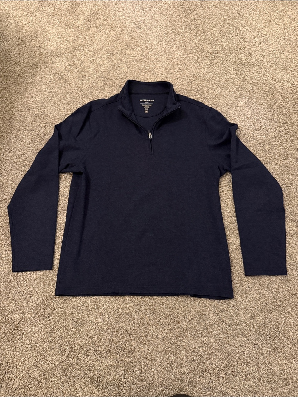 Mizzen+Main Dark Men’s Navy Quarter-Zip Pullover Medium